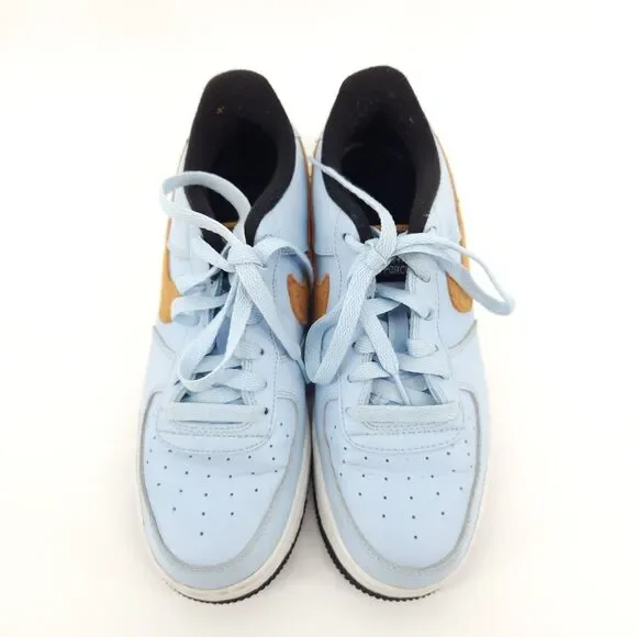 AIR FORCE 1 FELT CELESTINE Shoes Women Size 8.5 / 7Y BLUE GOLD BV6058-400 - Picture 2 of 10